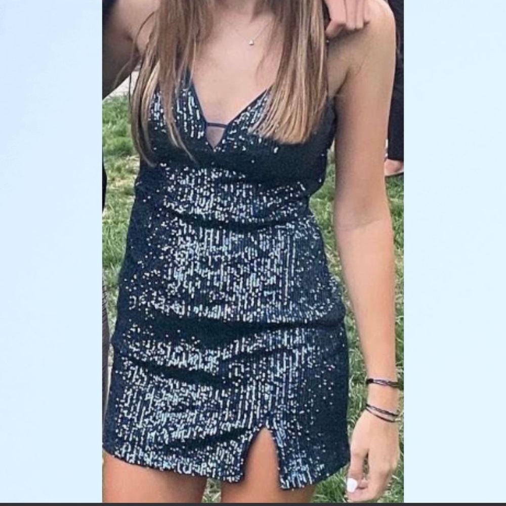 Navy Sequin Dress